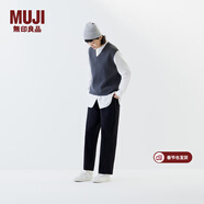 MUJI女式 針織 V領(lǐng) 背心 馬甲 針織衫 25年春季 女裝 馬夾 BA1Q2A5S 深灰色 M （160/84A）