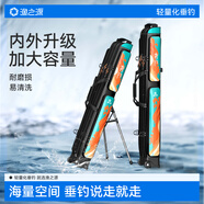 漁之源 漁具包魚(yú)包釣魚(yú)包魚(yú)桿包魚(yú)竿包硬殼帶支架魚(yú)具包父親節禮物 青釣彩繪-PVC-1.3米-三層三側兜