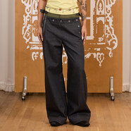 APRIORITY CLOTHINGAPRIORITY先驗 撞色復古甲板褲寬松直筒可調節巴黎扣撞色休閑褲 銀河灰 現貨 L