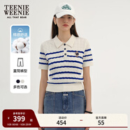 Teenie Weenie小熊女裝簡(jiǎn)約夏季短袖毛衣針織衫POLO領(lǐng)泡泡袖女裝 象牙白 M 165
