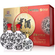 津酒扁鳳壺 濃香型白酒 52度 500ml*2+100ml瓶 禮盒裝