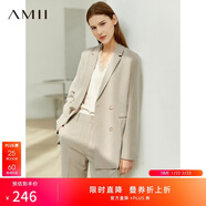 AMII女裝2025職業(yè)西服套裝女夏季新款休閑外套時(shí)尚西裝兩件套 卡其(西裝) S (155)