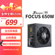 海韻（SEASONIC）650W FOCUS金牌全模電腦電源 全日系電容/風(fēng)扇啟停