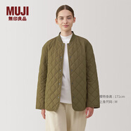 MUJI女式 可水洗 絎縫夾克 女外套長(cháng)袖秋冬款女裝菱格棉服BD0YTA4A 卡其色 L (165/88A)
