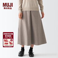 MUJI MUJI  女式 彈力 起毛 喇叭裙 半身長(cháng)裙秋冬季 簡(jiǎn)約風(fēng)BEK40C2A 棕色 XS