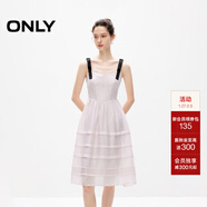 ONLY夏季甜美時(shí)尚蝴蝶結吊帶蛋糕裙連衣裙女|124207053 A34 淡雪紫色 M (165) 84A