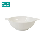 NITORI宜得利家居 廚房輕量骨瓷餐具湯杯雙耳飯碗 6.5英寸雙耳
