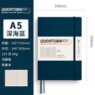 山頭林村燈塔EUCHTTURM1917硬面綁帶筆記本05色商務(wù)辦公無(wú)酸紙A5 深海藍軟封皮橫線(xiàn)A505年色