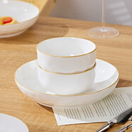 巛焦碗具套裝碗盤(pán)餐具釉下彩簡(jiǎn)約高檔家用陶瓷碗盤(pán)子面碗組合碗筷新款 12【4.5英寸碗6個(gè)+7英寸盤(pán)6個(gè)】