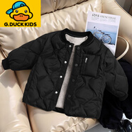 G.duck小黃鴨新款兒童羽絲絨絲服冬裝棉服中小童輕薄棉衣外套男女童寶寶 黑色 90