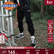 Dickies休閑褲 男女同款新復古回潮印花多口袋束口工裝褲百搭8 黑色 30