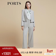 PORTS女裝春夏潮流時(shí)尚小格紋短夾克LD8J068PFE025 清水藍混色 6