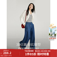 茵曼（INMAN）時(shí)尚繡花立領(lǐng)襯衫2026春季洋氣寬松休閑長(cháng)袖襯衣 牛仔藍-背后松緊腰 18518107 M （褲子 27碼）