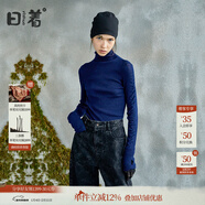 日著(zhù)酷酷風(fēng)格女裝春季新款 打底顯瘦高領(lǐng)長(cháng)袖針織衫套頭毛衣女 藍色 M