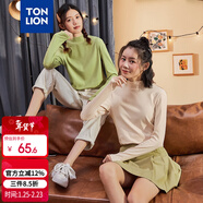 唐獅（TonLion）2021打底衫女內搭長(cháng)袖T恤半高領(lǐng)短款上衣 加絨/米杏色/二批 S 