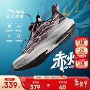 安踏（ANTA）兒童運動(dòng)鞋男女大童赤焰6跑步鞋26春季新年款旋鈕扣潮酷夜光跑鞋 【女密網(wǎng)夜光版】黑/彩妝粉/白-5 35 鞋內長(cháng)22cm