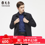 雅戈爾（YOUNGOR）單夾克男翻領(lǐng)單茄克時(shí)尚商務(wù)休閑男士上衣外套 VJJK429964FQA藏青色 3XL 190/108A