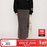 moussy&sly新品甜美純欲氛圍感毛絨一步裙半身裙030HAY71-2781 灰色160 均碼 00020/F