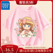 真維斯女童裙子夏季短裙2025新款粉色兒童百褶裙女孩防走光半身裙褲半裙 【100%純棉】蜜桃粉(草帽淑女) 150