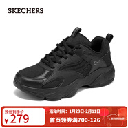 斯凱奇（Skechers）男士老爹鞋休閑百搭118330 全黑色/BBK 43
