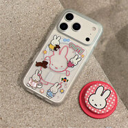 妙之選（Miaozhixuan）適用vivos30s20手機殼s19s18s17線(xiàn)條米菲兔s16s15磁吸s12s10網(wǎng)紅超火s9女s7磨砂nex3T1卡通可愛(ài)T2x 【圍圈線(xiàn)條米菲兔-外置磁吸圈 磨砂白-鏡頭全包+磁吸】 vivo S19