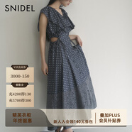 SNIDEL秋冬蕾絲拼接露腰V領(lǐng)波點(diǎn)荷葉邊連衣裙SWFO244005 深灰色 M （1）