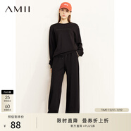 AMII女裝秋季新款字母印花衛衣休閑褲半身裙酷鹽系少女穿搭 黑色（休閑褲） L 165/88A