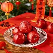 青蘋(píng)果新年禮物水晶光澤玻璃水果盤(pán)輕奢家用客廳會(huì )所婚慶裝飾8.5英寸