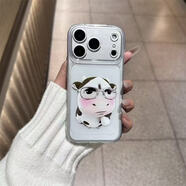 阿尤布牛哞哞周邊手機殼眼鏡奶牛手機殼適用于蘋(píng)果全型號 透明-太空殼PF0809皺眉眼鏡奶牛 蘋(píng)果6S