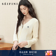 詩(shī)凡黎涼感天絲老錢(qián)萊賽爾POLO絞花針織衫25夏新薄圓領(lǐng)短袖開(kāi)衫女 【長(cháng)袖V領(lǐng)開(kāi)衫】本白色 XL