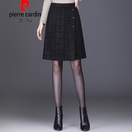 皮爾卡丹（pierre cardin）高腰A字短裙小個(gè)子時(shí)尚顯瘦包臀半身裙2026新款加厚聚酯纖維短裙 黑色 XL 腰圍2尺2/適合111-120斤