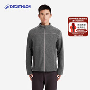 迪卡儂（DECATHLON）保暖戶(hù)外抓絨衣外套男女運動(dòng)寬松秋搖粒絨外套沖鋒衣內膽 男款-全拉鏈-深灰色 M