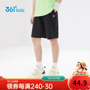 361°兒童短褲夏季男女童3-12歲透氣運動(dòng)褲梭織五分褲 黑 150