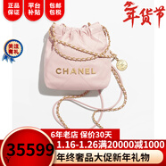 香奈兒（Chanel）女包22 手袋金屬質(zhì)感小牛皮20 × 19 × 6 cm單肩包奢侈品潮牌 淡粉紅AS3980 B08037 NN267