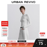 UR秋冬新款女裝簡(jiǎn)約氣質(zhì)百搭立領(lǐng)修身針織衫UWB940013 本白 M