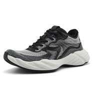 吉普森夏薄款透氣網(wǎng)面鞋男戶(hù)外運動(dòng)休閑鞋輕便跑步鞋厚底老爹鞋男H3201 黑色 38