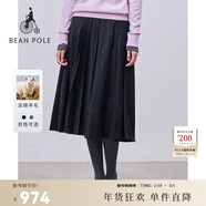 beanpole【新年禮物】明星同款 含綿羊毛 女士職場(chǎng)優(yōu)雅風(fēng)時(shí)尚老錢(qián)風(fēng)百褶裙 黑色 M 165/88A