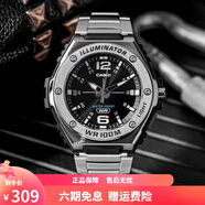 卡西歐（CASIO） 手表商務(wù)運動(dòng)防水夜光指針石英男表鋼鐵之心腕表 MWA-100HD-1A