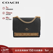 蔻馳（COACH）【品牌直供】女士KLARE小號單肩斜挎風(fēng)琴包棕黑色91019新年禮物