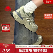 卡帕（Kappa）復古運動(dòng)老爹鞋女冬季新款厚底增高休閑情侶跑步鞋子 榆樹(shù)綠 38.5
