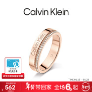 Calvin Klein 【官方正品】CK官方正品滿(mǎn)天星男女情侶戒指簡(jiǎn)水晶對戒生日禮物 滿(mǎn)天星玫瑰金色 A(50)