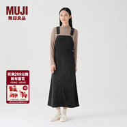MUJI女式 燈芯絨 背帶裙中長(cháng)款連衣裙半身裙女秋款裙子美拉德BE10CC3A 深灰色 M （160/66A）