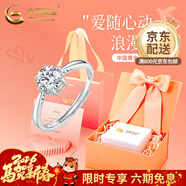 中國黃金（CHINA GOLD）PT950鉑金戒指女白金初遇戒指開(kāi)口可調節指環(huán)生日禮物送女友老婆 初遇鉑金戒指【心動(dòng)禮盒】 約2.3g