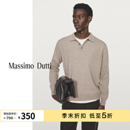 Massimo Dutti折扣季2026男裝休閑簡(jiǎn)約通勤風(fēng)羊毛混紡針織衫馬球衫01011240 淺咖色 M (180/96A)