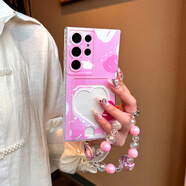 布隆斯（bulons）適用OPPO F23手機殼F21Pro藍粉愛(ài)心F19s透明插卡F9PRO保護套新款 Pink Love Case+Bracelet-WF007 OPPO F23 5G