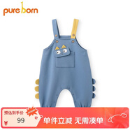博睿恩男女寶寶背帶褲秋季卡通連體褲子兒童個(gè)性洋氣小童外出褲 鈷藍(加絨款) 100