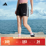 adidas休閑修身舒適三條紋修身短褲女裝阿迪達斯官方輕運動(dòng) 黑/白   M