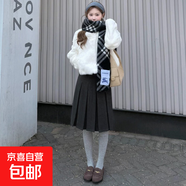 深灰色百褶半身裙女冬季2025新款高腰a字毛呢短裙小個(gè)子顯瘦中裙 深灰色 XL  適合體重【126-140斤】