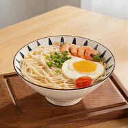 億嘉（IJARL） 拉面碗面碗家用陶瓷大號湯碗牛肉面碗陶瓷中式面碗 蘭草8英寸