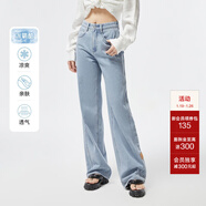 ONLY夏季涼感冰氧酷高腰顯瘦直筒褲牛仔褲女|124232025 J32 210洗水牛仔藍 L (170) 72A（卡碼拍大）